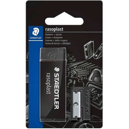STAEDTLER BLACK SET Guma + brúska EFEKTÍVNE, PEVNÉ, ERGONOMICKÉ