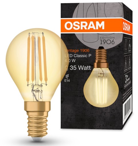 Ozdobná LED žiarovka E14 P40 4W 35W 2400K OSRAM