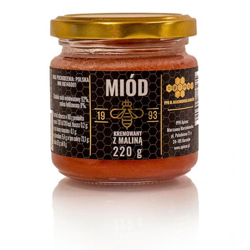 KRÉMOVÝ MED s malinou 220g PRÍRODNÝ POĽ