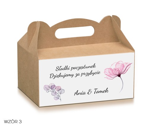 Kraft svadobné tortové krabičky s personalizáciou