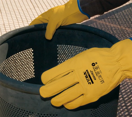 Pracovné rukavice Juba Grain Leather Yellow Resistance EN388/407 9