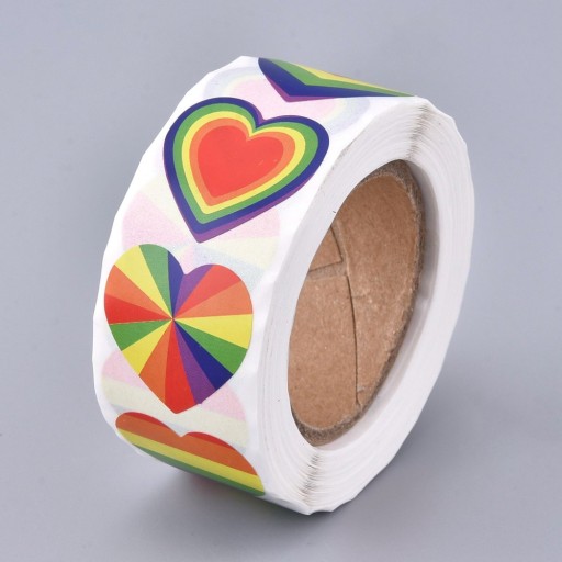Nálepky so srdcom Rainbow Heart Valentínsky Scrapbooking 8 vzorov 2,5 cm 50ks