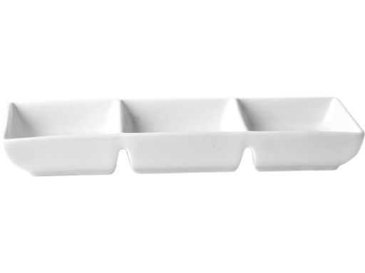 TRIPLE tanier na predjedlá a dipy 25x11cm BIELY