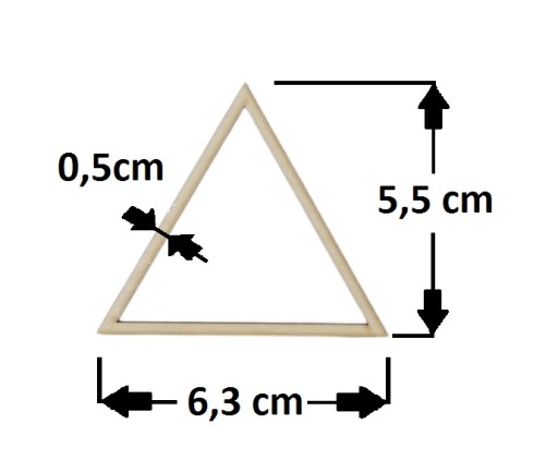 Trojuholníkové obruče 6,3 cm / 6 ks Lapač snov Scrapki