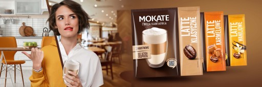 Instantný kávový nápoj Latte s nadýchanou penou bez espresso kávovaru Mokate