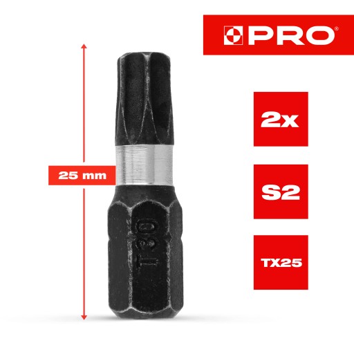 NÁRAZOVÉ HROTY ÚRAZOVÝ BIT SILNÝ SKRUTKOVACÍ BIT TX30 25 MM