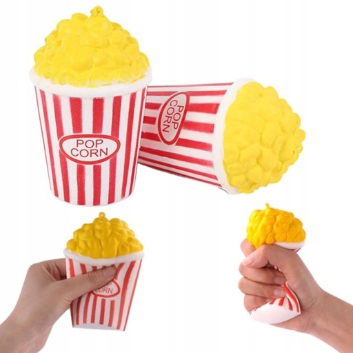 VEĽKÉ HRAČKY SQUISHY POPCORN ANTISTRESOVÉ 12CM