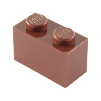 Kocka LEGO 3004 Tehla 1x2 hnedá hnedá