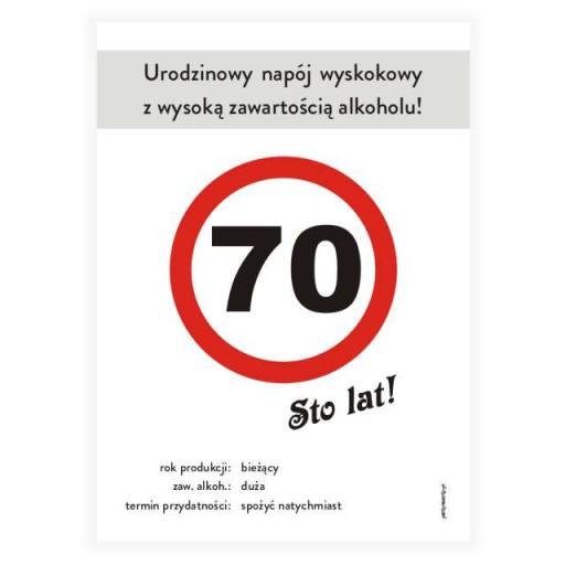 narodeninové etikety na ALCOHOL vodka 70. narodeniny