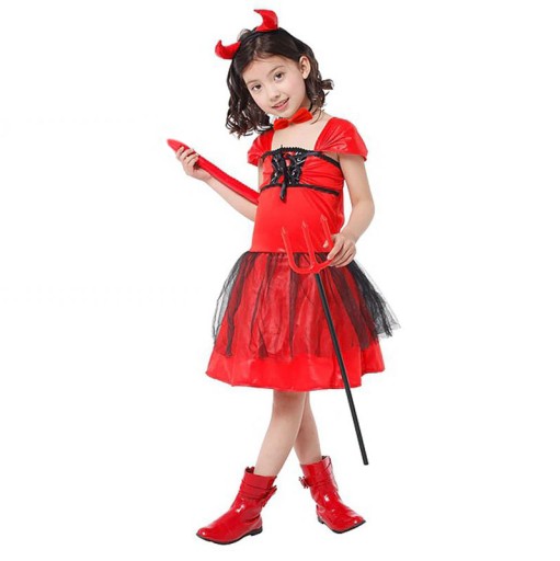 Kostým diabolský Halloween Rohy Vidličky Kostým diabla Prestrojenie diabla