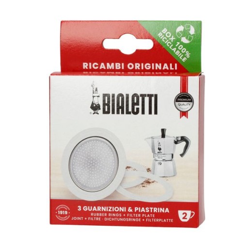 Tesnenia Bialetti pre 2 t kávovary, 3 ks + sitko