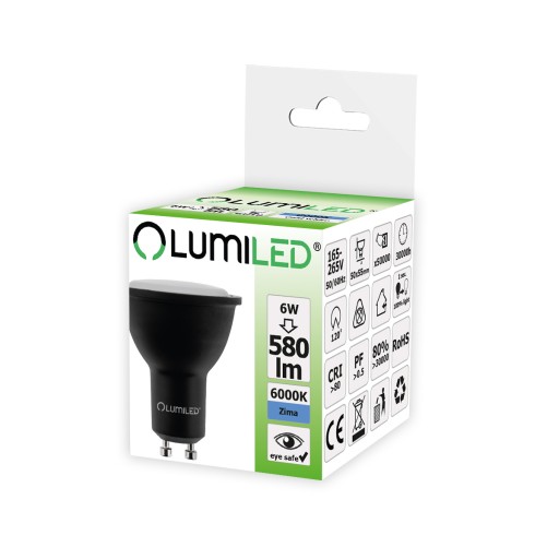 LUMILED ŽIAROVKA GU10 6W 6000K 220-240V 580lm