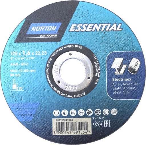 Norton rezací kotúč 125x1,6 Essential INOX STAL Polska
