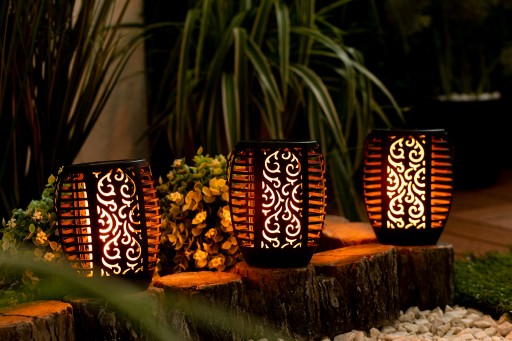 SLNEČNÁ ZÁHRADNÁ LAMPA LED ZÁSADNÁ LAMPA S EFEKTOM PLAMEŇA