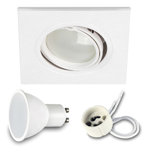 SET SQUARE MOVABLE WHITE svietidlo + LED GU10 7W