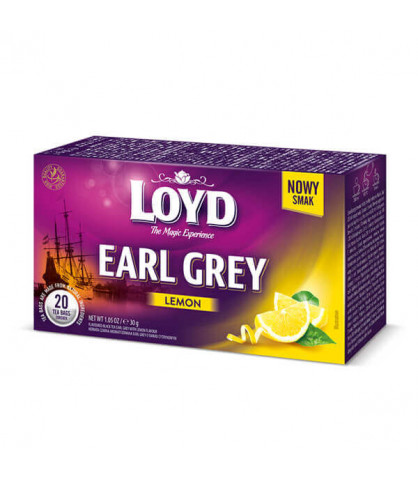 Expres čierny čaj Earl Grey Lemon s bergamotom 20 T. LOYD