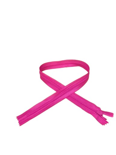 Zips, SAMOSTATNÝ Zips, KRYTÁ ČIPKA, 60cm, SILNÁ RUŽOVÁ