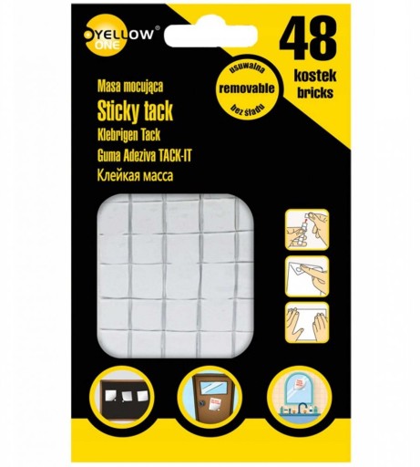 Žltá Jedna montážna hmota 48 kociek 50g biela x 2 bal