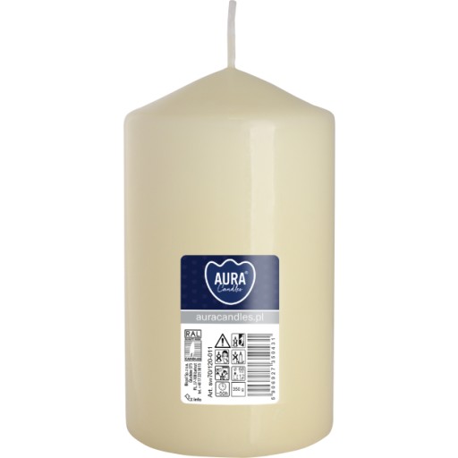 Sviečka valcová BISPOL Aura 50H 12CM SW70/120 ECRU