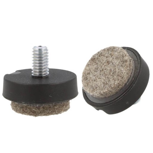 Nábytková nožička fi25mm M6x10 s vymeniteľnou plsťou
