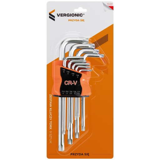 Sada imbusových kľúčov, imbusových kľúčov, TORX torx kľúčov, 9 ks. T10 - T50
