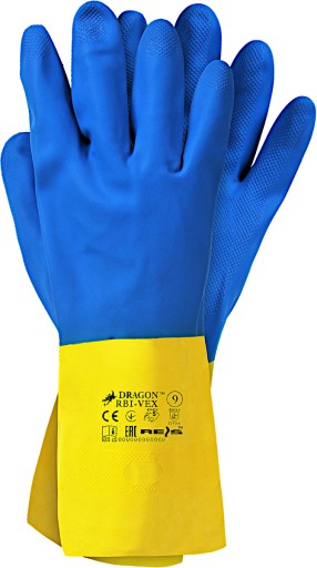 Neoprénové latexové ochranné rukavice RBI-VEX - Chemická odolnosť 10