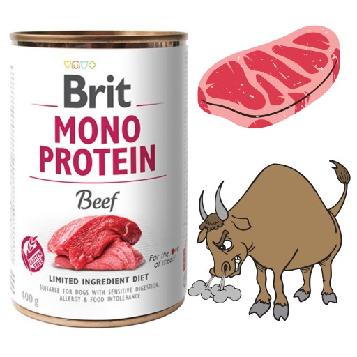 Brit Mono Protein Beef mokré krmivo pre psov 400g