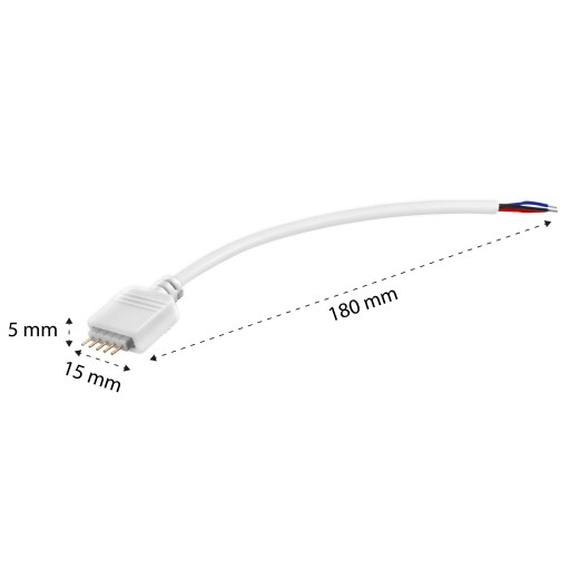 Konektor LED pásika 10mm kábel ovládača 5-kolíkový samec