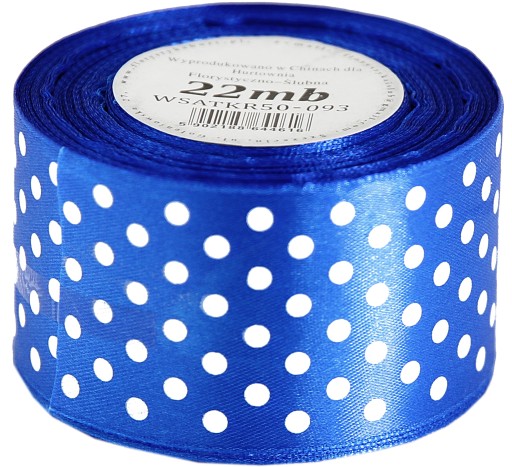 Saténová stuha s bodkami 50mm/22mb, 18col