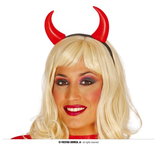 červená páska do vlasov DEVIL HORNS, unisex čiapka HALLOWEEN