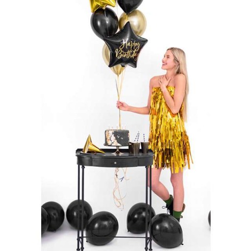 Fólia BALLOON STAR všetko najlepšie k narodeninám PARTY čierna