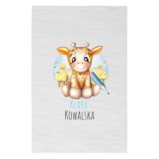 Osuška Do škôlky Škola 30x50 + Meno ŽIRAFA