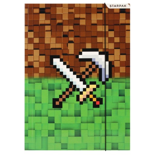 VYSIELANIE MINECRAFT s gumičkou A4 ŠKOLA pre deti STARPAK papierové VYSIELANIE