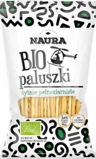 3x Bio celozrnné ražné tyčinky 45g - Naura