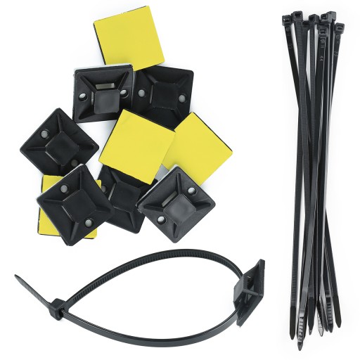 10x SAMOLEPIACI ORGANIZÁTOR KÁBLOV DRŽIAK KÁBLOV LEPIDLO 20x20mm
