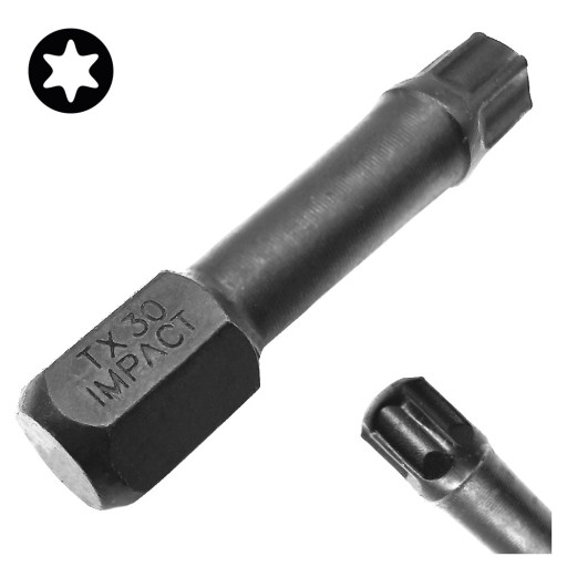 NÁRAZOVÝ BIT TX30 30mm STAR TORX TORX NÁRAZOVÝ COBIT 1ks