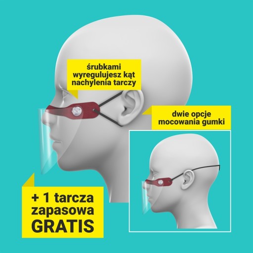 Mini šilt, maska na nos a ústa + náhradný štít