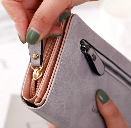 Dámska kožená peňaženka na zips Leather Double Large