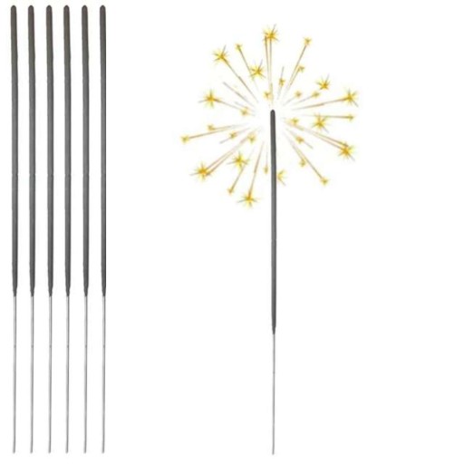 STUDENÉ SPARKERS 70 cm DLHÝ ohňostroj ČIERNA x6