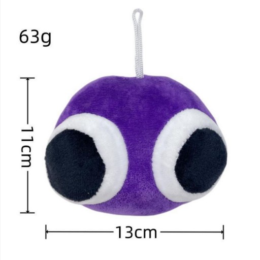 Maskot Rainbow Friends Roblox s príveskom, fialová, plyšová hračka