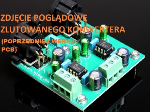 RCA XLR NA 2X DRV134 SIGNÁL PREVODNÍKA PCB