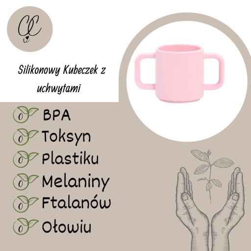 Silikónový pohár na učenie sa piť, pohárik s uškami pre deti