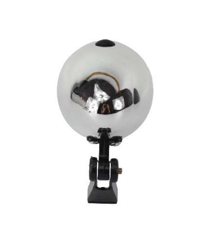 SVIETIDLO NA BICYKEL 3 LED PREDNÉ STRIEBORNÉ RETRO 34018