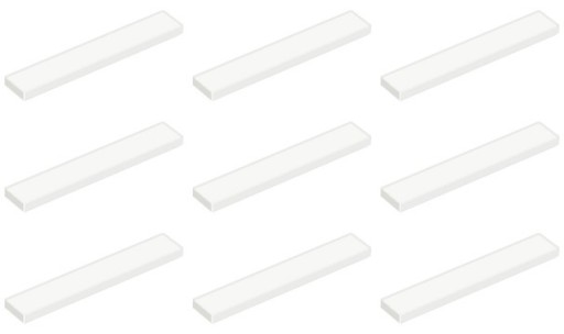 LEGO TILE 6636 TILE 1x6 biela (9g) 9 ks.
