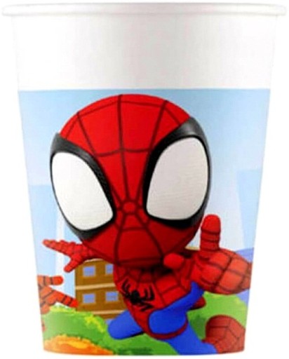 SPIDEY Spiderman papierové poháre Birthday Party 200 ml 8 ks.