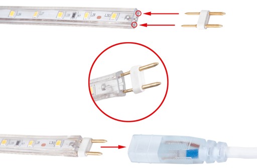 LED PÁS 230V 2835/60 1M IP68 5W NEUTRÁLNY BIELY