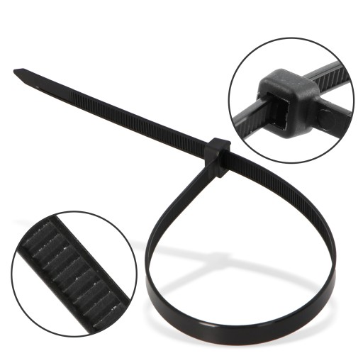 10x sťahovacie pásky Káblové pásky Zipsy 7,6 x 350 mm Silné UV sťahovacie pásky