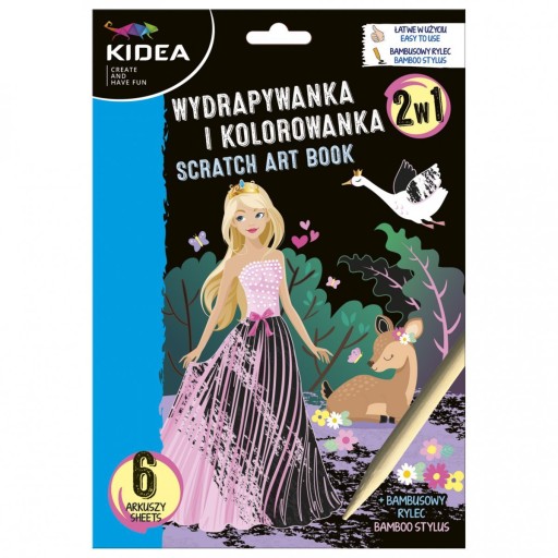 PRINCEZNÁ OMAĽOVAČKA SCRATCRAPY BOOK 6 listov + stylus