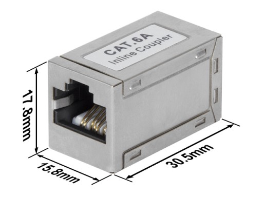 RJ45/8P8C kat.6A konektor STP tienená zásuvka-zásuvka LogiLink