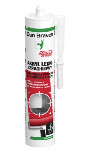 DEN BRAVEN LIGHT ACRYLIC FILLER 280 ml biela